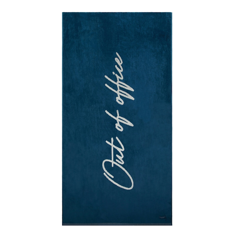 image 1 of Vinga Lounge Velour Beach Towel - Navy - One Size Blue | One size