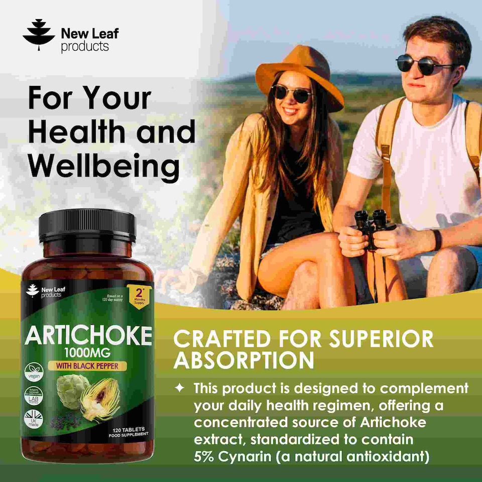image 1 of Artichoke Extract 1000mg Tablets With Black Pepper