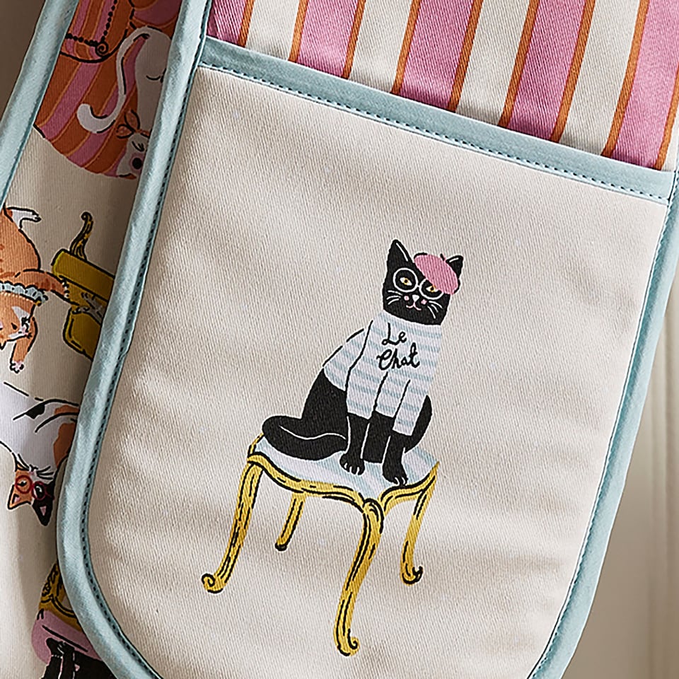 image 1 of Ulster Weavers Cool Cats Double Oven Glove Multi