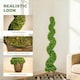 image 3 of HOMCOM Set of 2 Potted Artificial Plants, Topiary Spiral Boxwood Trees | Green | Boxwood Green | 5ft