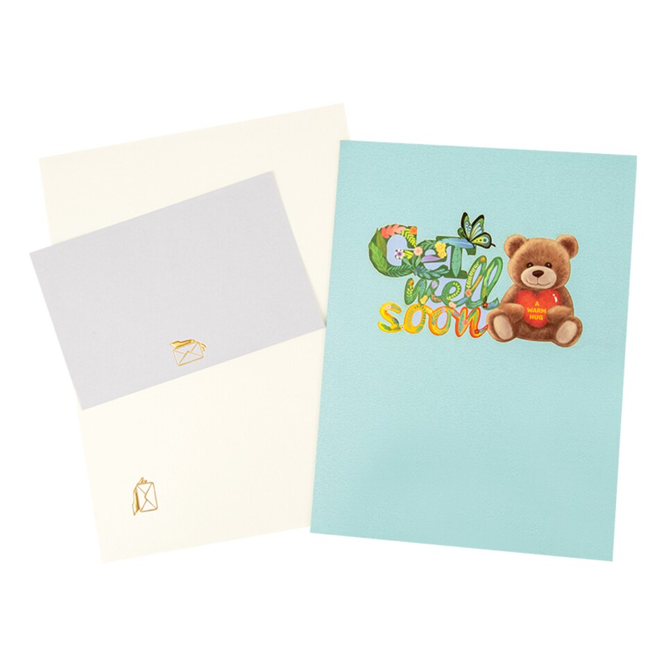 image 1 of Bear Hugs 3D Pop Up Get Well Soon Card