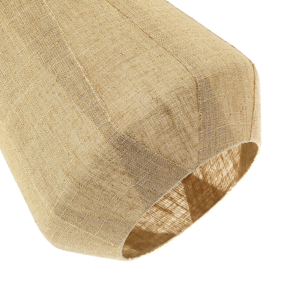 image 1 of Modern Designer Glass Pendant Lamp Shade Wrapped in Natural Oatmeal Linen Fabric | Brown
