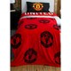 image 1 of Manchester United FC Classic Rotary Fleece Blanket - Red/Black - One Size Red