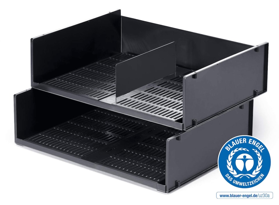image 1 of Durable OPTIMO Plastic Stackable Letter Tray File | A3 & A4 Grey | Grey