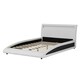 image 4 of Neptune LED Lights Headboard Gaming Style White Faux Leather Bed Frame (Double)