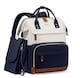 image 1 of Lovevook Diaper Backpack,Large Diaper Bag Mummy Bag for New Mum Daddy,Convenient Work Travel Baby Bag for Office Mummy and Travel Essential Baby Shower-Beige+Navy Blue-Brown