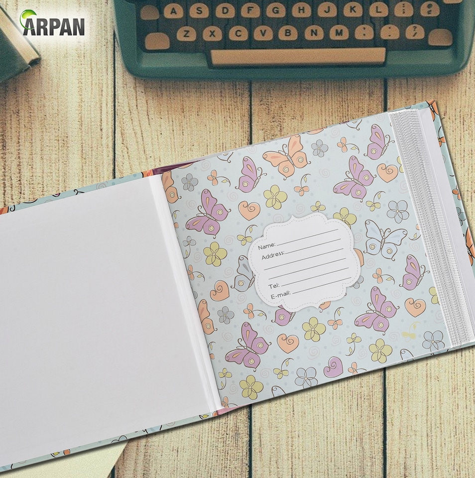 image 1 of ARPAN Slip In Case Memo Photo Album – Holds 200 Photos 4"x6" (10x15cm) – Hardcover Picture Album with Memo Writing Space for Family, Wedding & Travel Memories