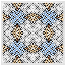 Abstract geometric shapes & hand drawn brush stokes (Picture Frame) White | XL