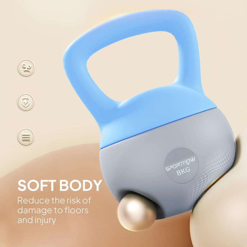 image 1 of SPORTNOW Soft Kettlebell, 8kg Kettle Bell with NonSlip Handle for Home Gym Weight Lifting and Strength Training | Multi