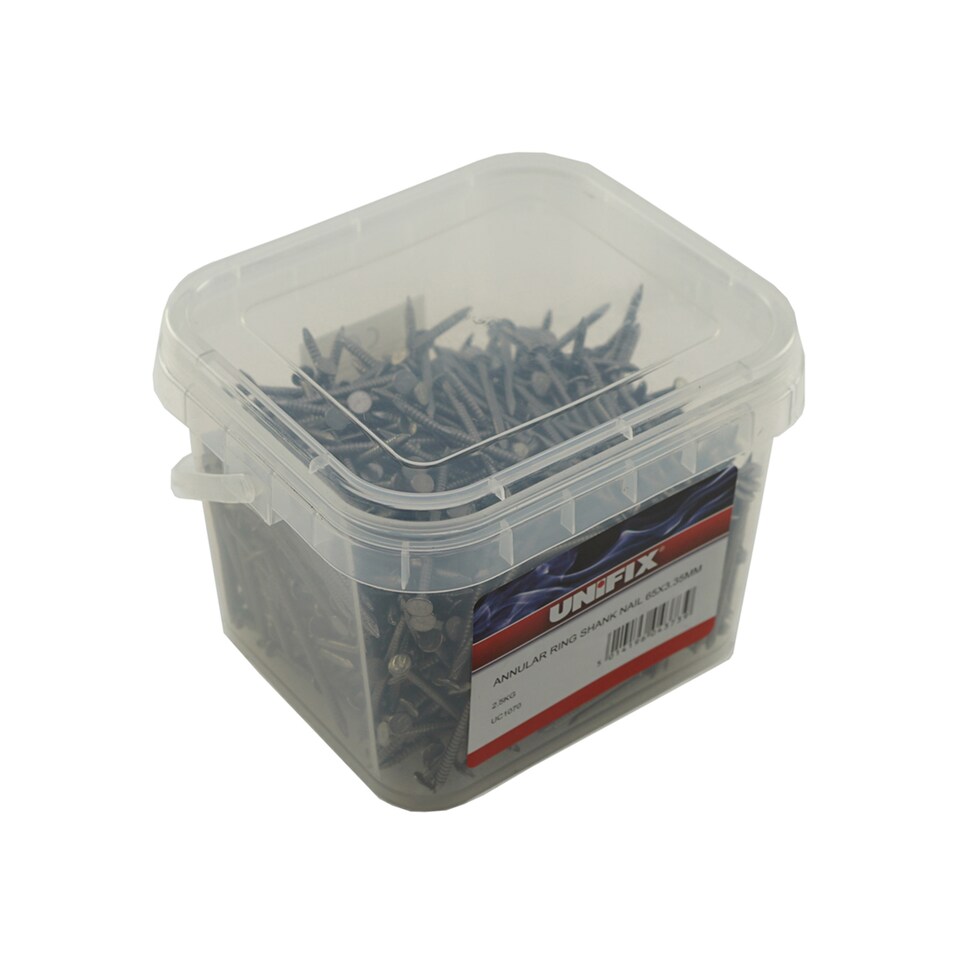 Unifix Bright Annular Ring Shank Nails 65mm x 3.35 - Box of 4