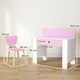 image 7 of AIYAPLAY Kids Desk and Chair Set, Children Writing Table with Drawer, Pink | Pink | Pink and white | Desk: 80W x 41D x 74.5H cm, Chair: 32.5W x 38D x 59H cm