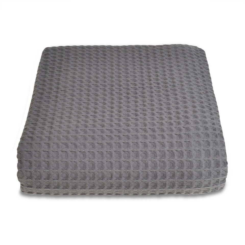 image 1 of Waffle Throw Blanket 225 x 250cm - Graphite Grey