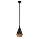 image 5 of Alora Mood Daphne Slim Pendant Ceiling Light Contemporary Matt Black, Natural 1x E27