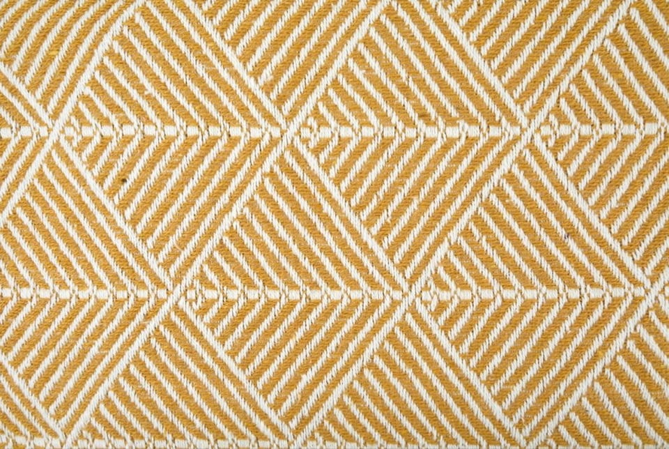 image 1 of Geo Diamond Collection Recycled Cotton Throw in Ochre (70" x 100") | Yellow | Yellow