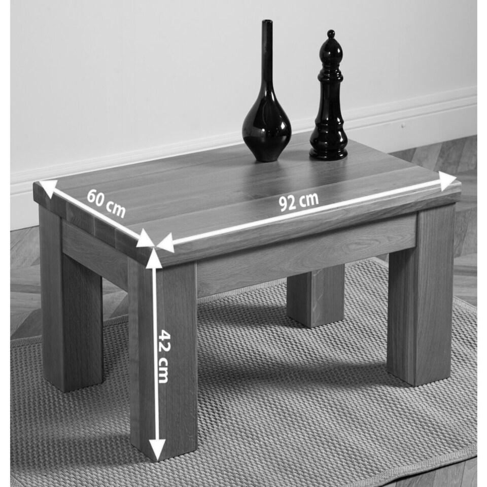 image 1 of Dakot Chunky Oak Small Coffee Table for Living Room | Brown | Light Oak