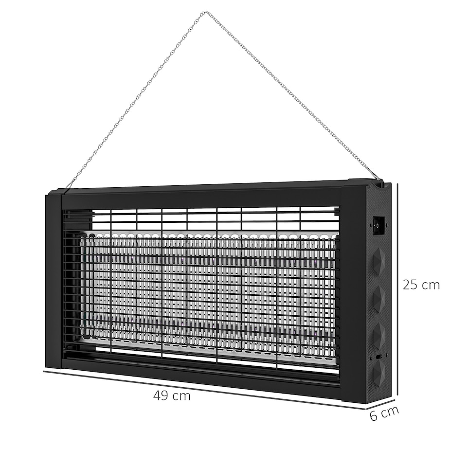 image 1 of HOMCOM Fly Killer with Infrared Light, Hanging / Freestanding, Black
