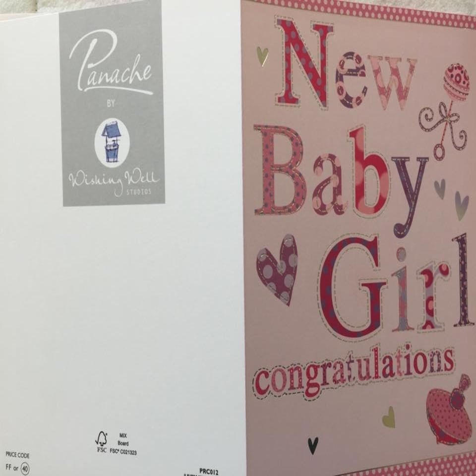 image 1 of New Baby Girl Congratulations Greeting Card