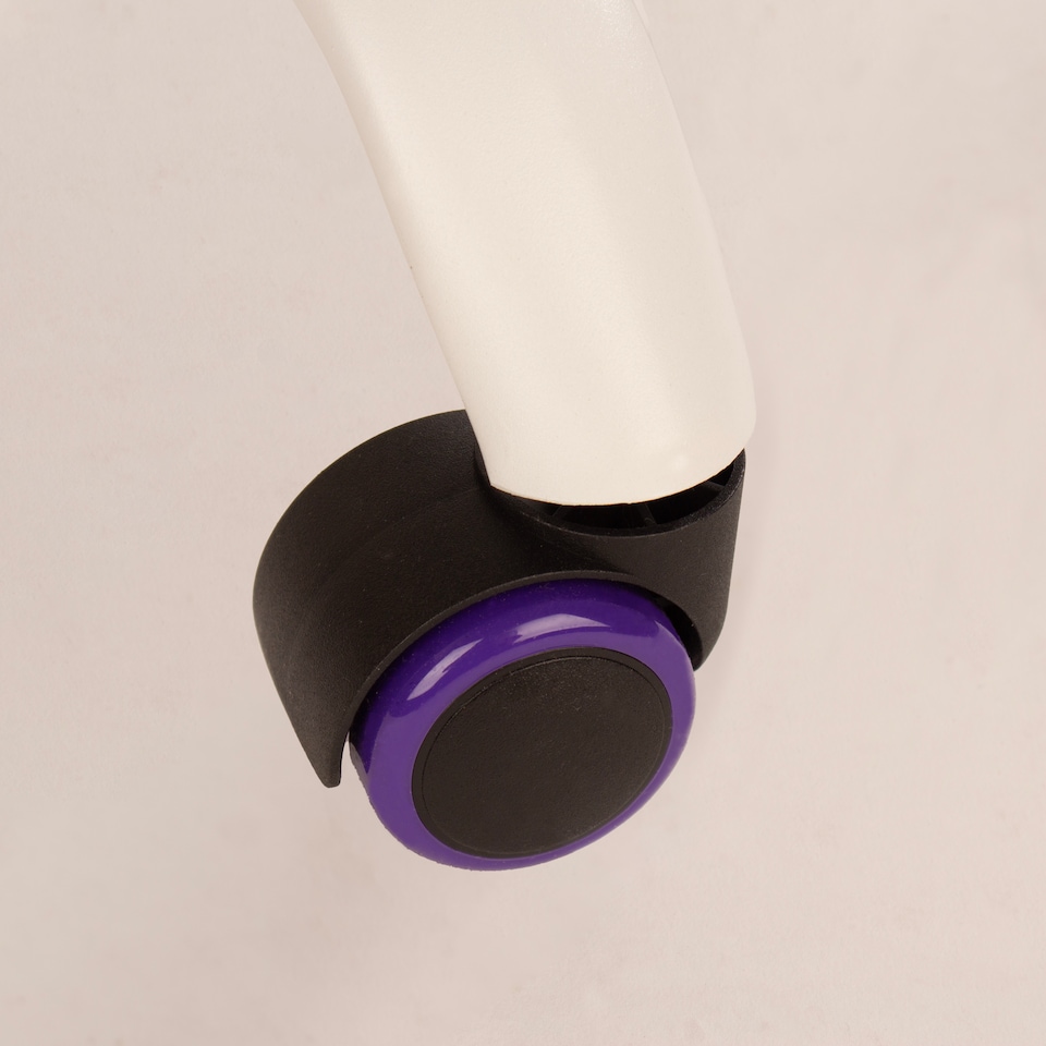 image 1 of Loft Home Office Compact Kids Study Chair - Purple Plastic Back & Black Fabric Seat with White Base H80.5 x W50 x D50cm