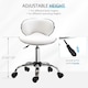 image 4 of HOMCOM Adjustable Rolling Swivel Beauty Salon Chair, Stool for Spa, Technician - White