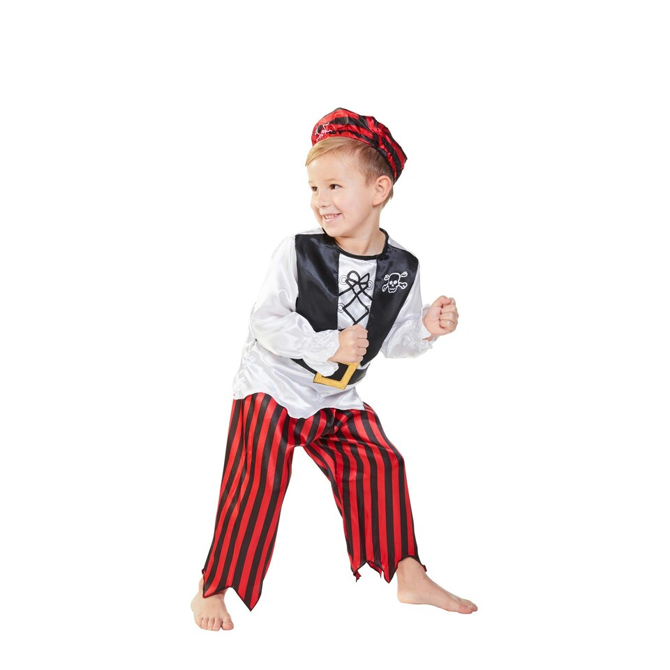 image 1 of Bristol Novelty Childrens/Kids Pirate Costume - White/Black/Red - S S