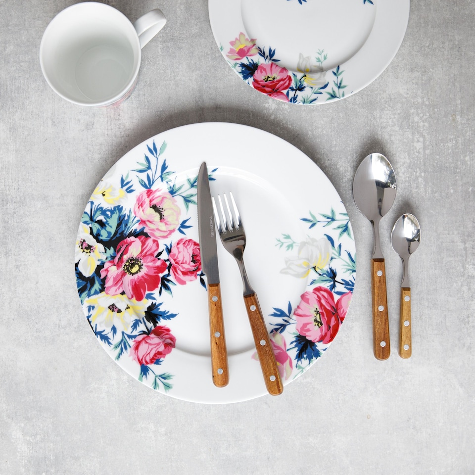 image 1 of Mikasa Set of 4 Clovelly Floral Porcelain Dinner Plates