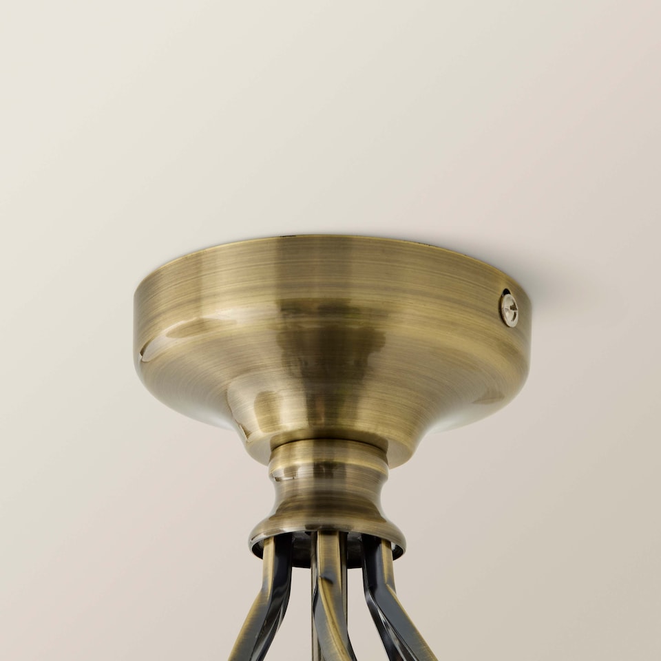 image 1 of ValueLights Memphis Traditional Antique Brass 3 Way Ceiling Light Chandelier | Gold