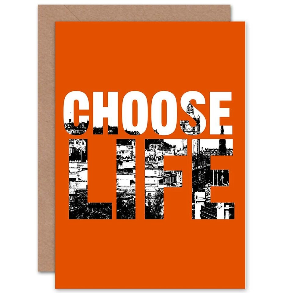 image 1 of Quote Choose Life Scotland Trainspotting Scottish Scotland Card