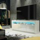 image 6 of TV Unit 160cm White Gloss Doors & Drawers Free LED Matt Body White