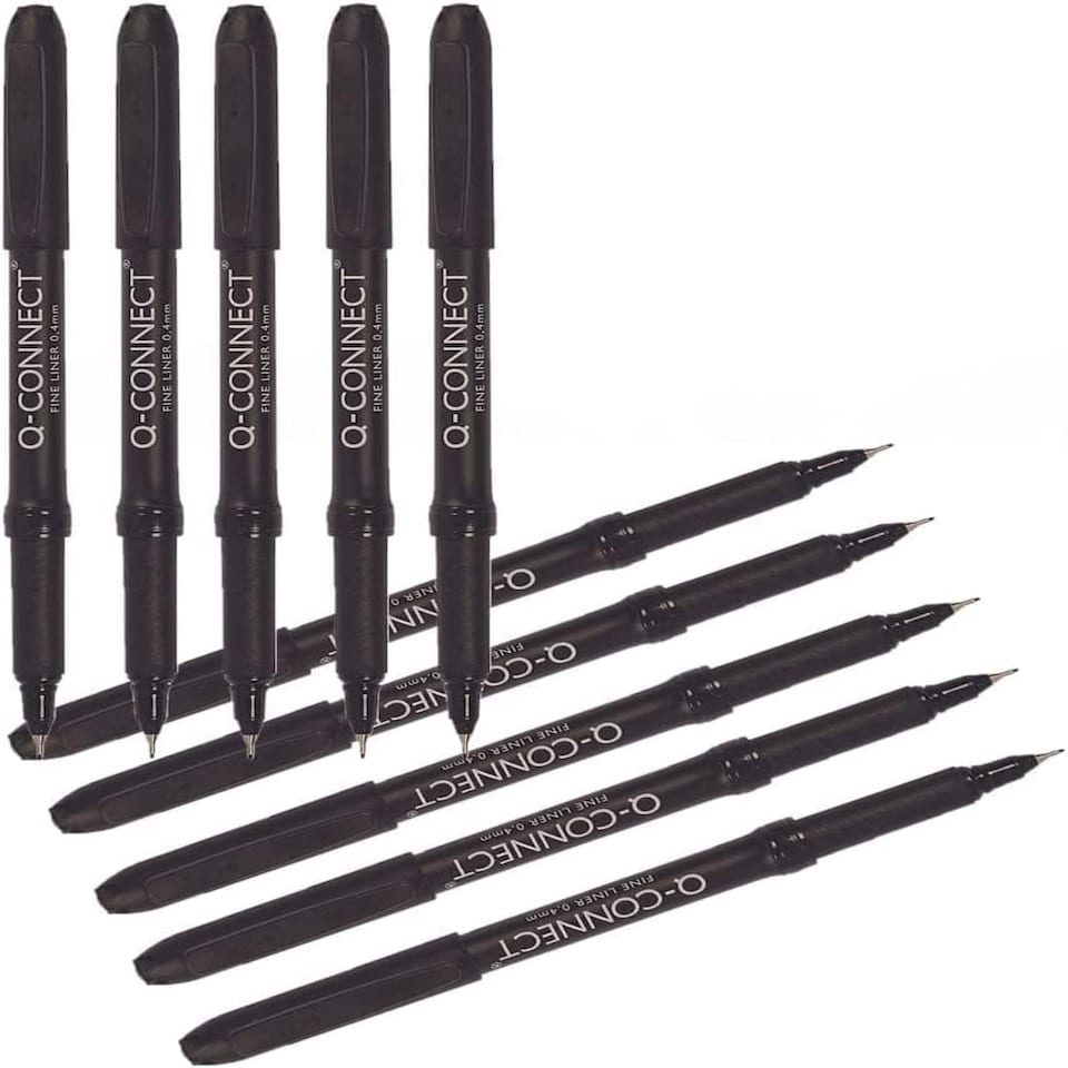 image 1 of Pack of 10 0.4mm Fineliner Black Pens