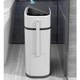 image 2 of Living and Home Slim Plastic Rubbish Bin with Built-in Toilet Brush White