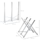 image 3 of DURHAND Portable Sawhorse Heavy Duty Steel Adjustable Work Support, Foldable Sawhorse Stand 100 kg Weight Capacity, Silver Tone