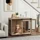 image 2 of PawHut Dog Crate Furniture w/ Sliding Door, for Large Dogs, Walnut Brown | Brown