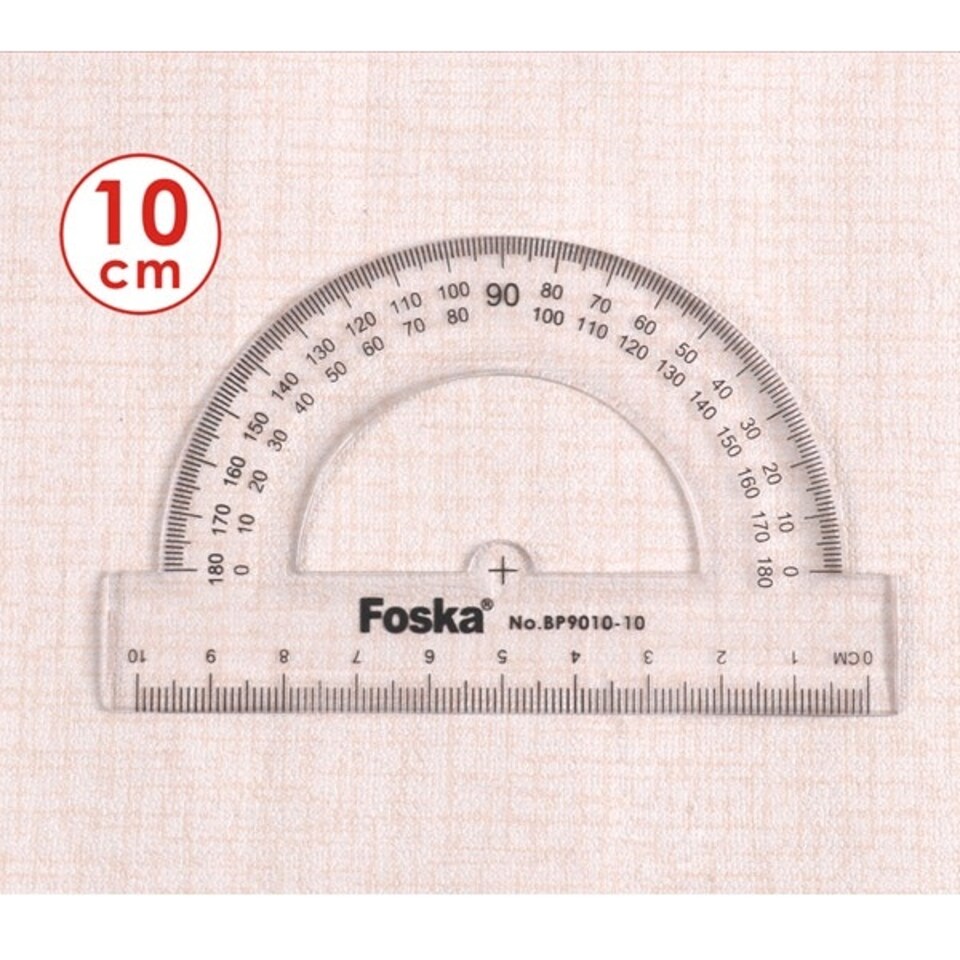 image 1 of 10cm Plastic 180 Degree Protractor