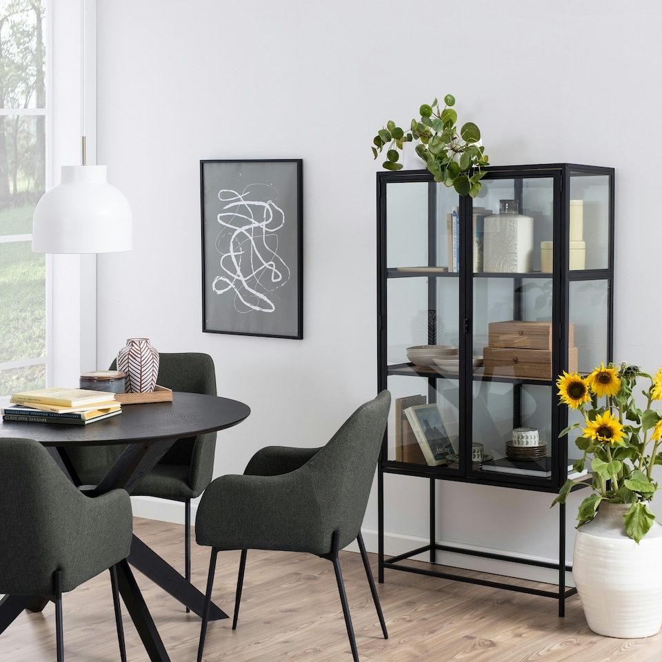 image 1 of I_Duncan Round Coffee Tablein Black 105x75cm