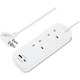 image 1 of Masterplug 20W USB Fast Charge 2 Socket Travel Extension UK to USA