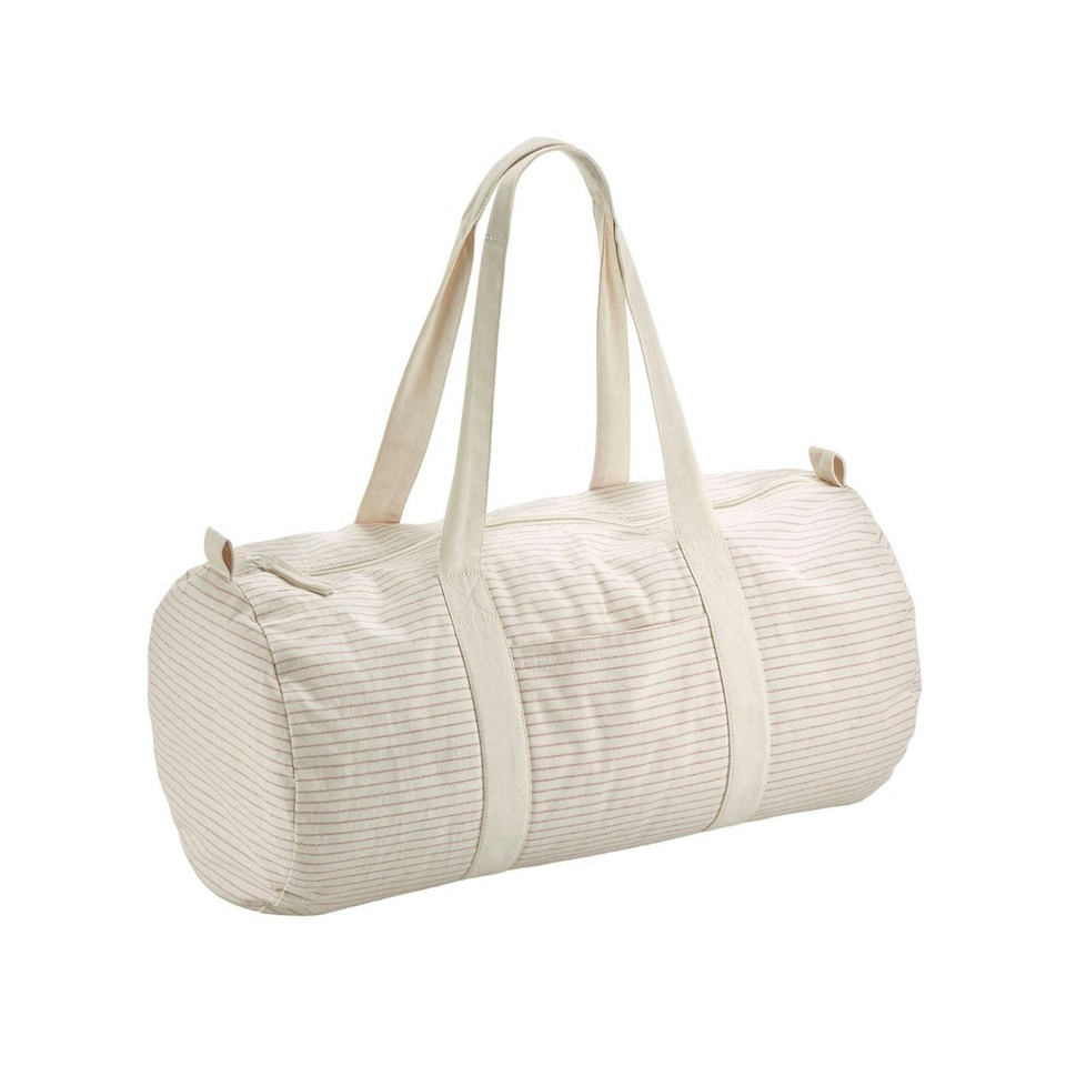 image 1 of Westford Mill Striped Organic Cotton Duffle Bag - Red - One Size