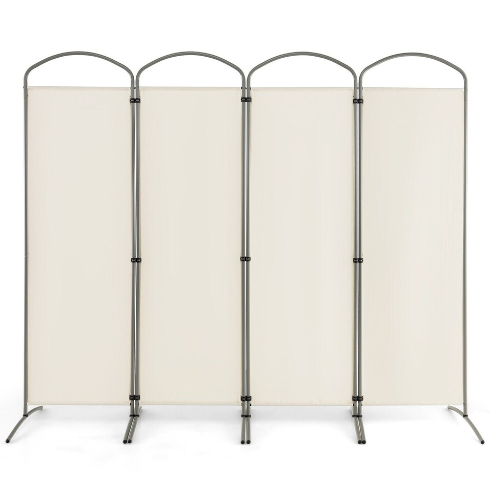 image 1 of COSTWAY 188cm 4 Portable Panel Room Divider Folding Privacy Screen Divider White