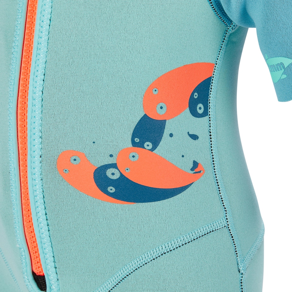 image 1 of Decathlon Kids’ 2 mm Turquoise Neoprene Shorty