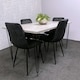 image 4 of Grey Dining Table with Hairpin Legs & 4 Black Velvet Chairs Set for Kitchen & Dining Room Grey