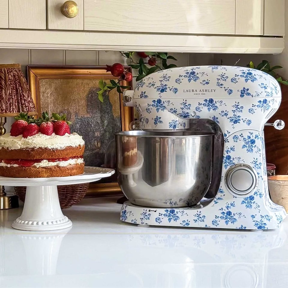 image 1 of Laura Ashley China Rose 1800W Stand Mixer with 6 Speed Settings
