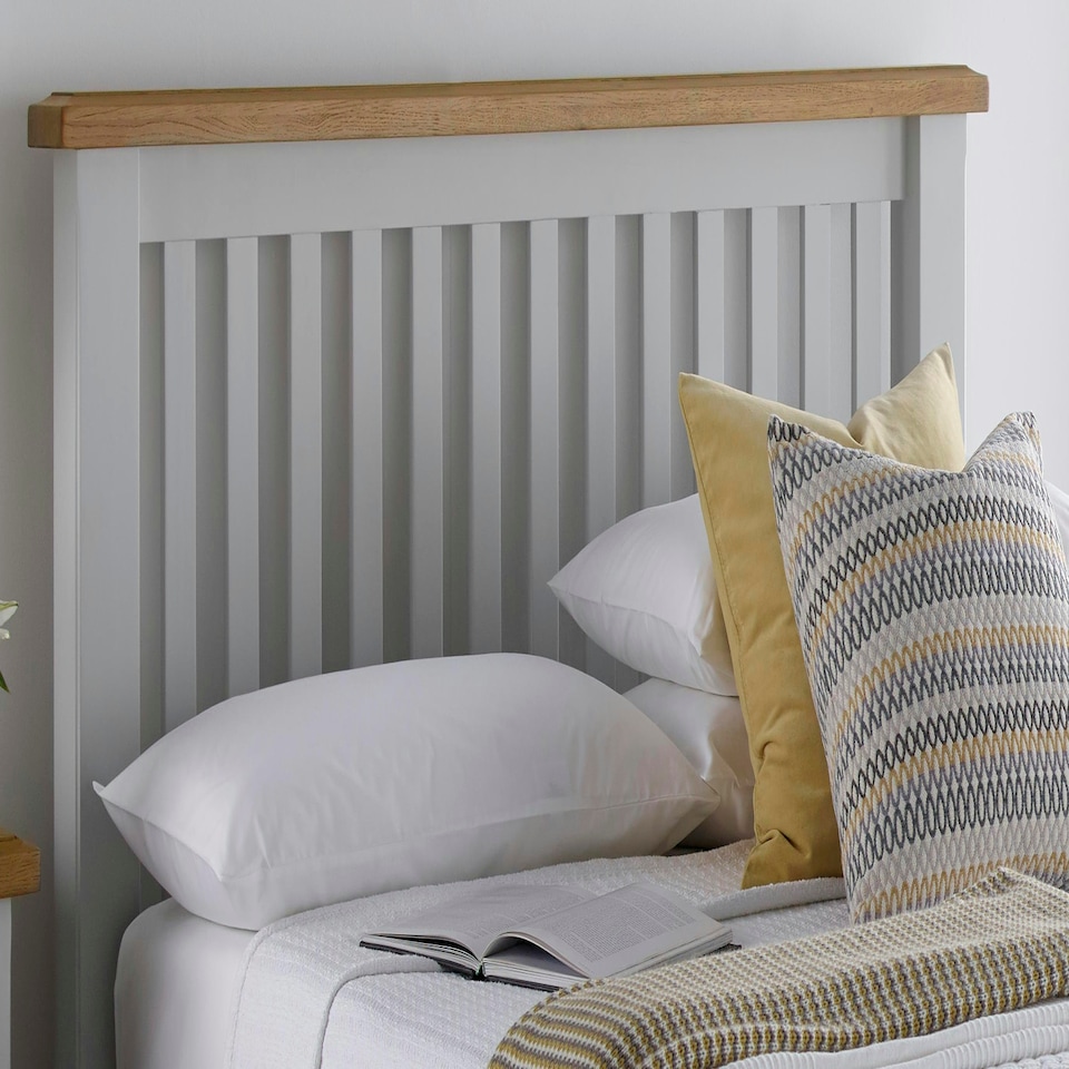 image 1 of 5ft King Size Real oak & Light Grey Solid,strong,wood bed frame.Wooden bedstead