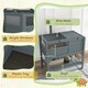 image 6 of PawHut Wooden Tortoise House w/ Run, Shelter, Shelf, Lamp Holder, Grey
