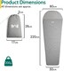image 6 of Mummy Sleeping Bag Liner Single Adult Lightweight Compact With Pillow Pocket | Grey | Single | 1