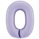 image 1 of Satin Lilac Number 0 Giant Foil Helium Balloon 102cm / 40 in