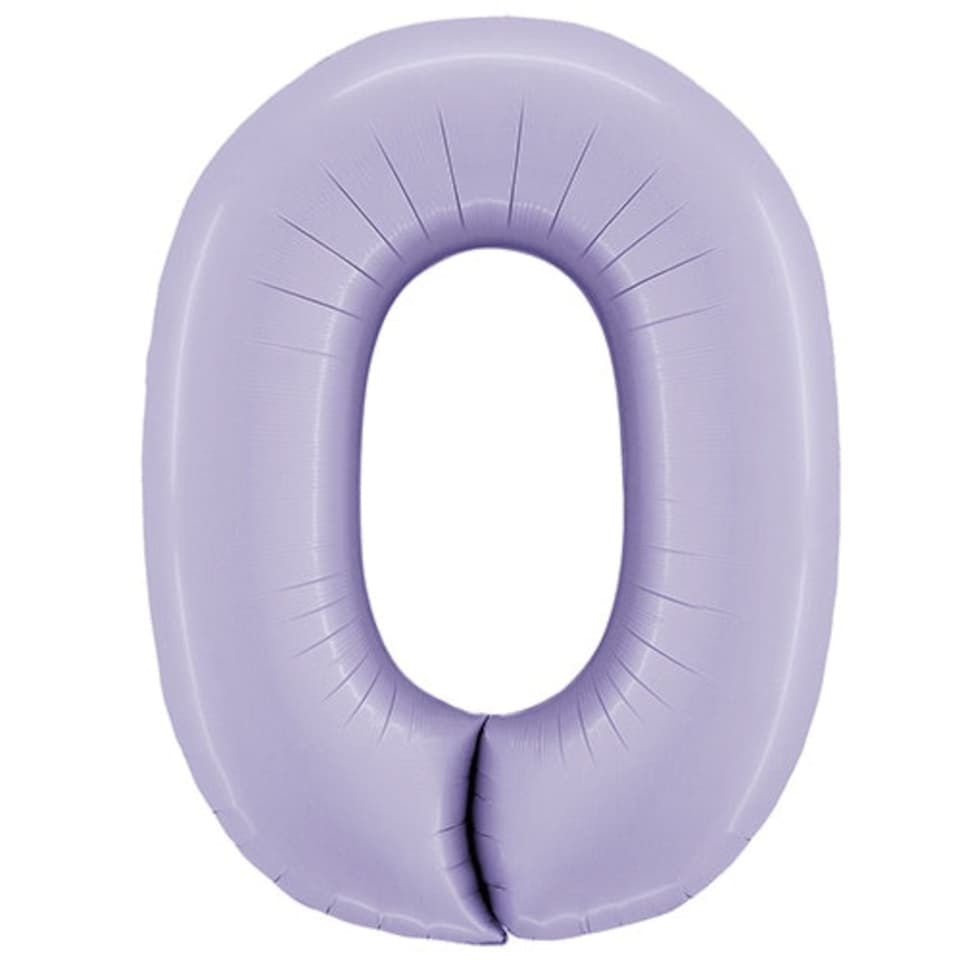 image 1 of Satin Lilac Number 0 Giant Foil Helium Balloon 102cm / 40 in