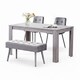image 1 of Modern Grey Dining Table and Bench with 2 Chairs Dining Set Furniture