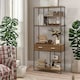 image 2 of Industrial Bookcase With 2 Large Drawers and Shelves Brown Brown | One Size