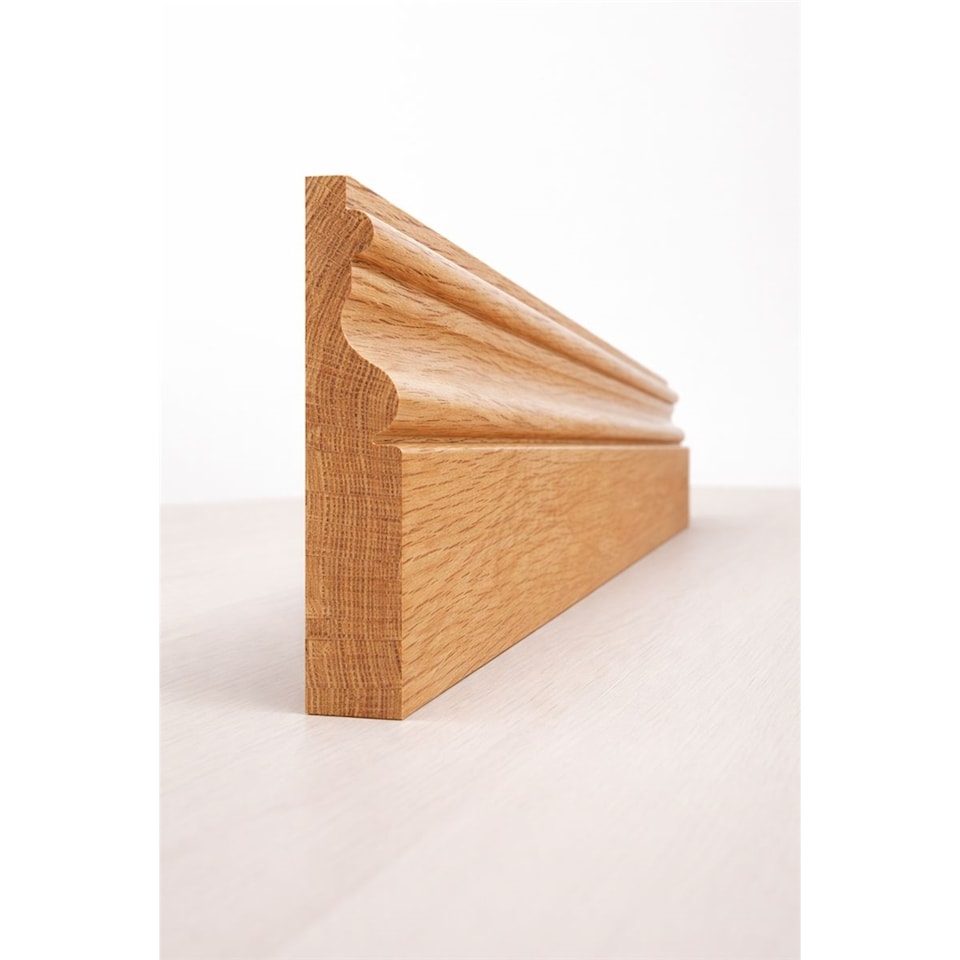 Victorian American White Oak Skirting Board (Unoiled) - 222mm (H) x 19mm (T) x 2400mm (L) - (Pack Of 20)