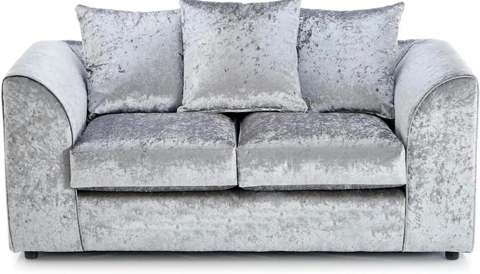 image 1 of CHICAGO 3+2  CRUSHED VELVET SOFA SET SUITE IN SILVER
