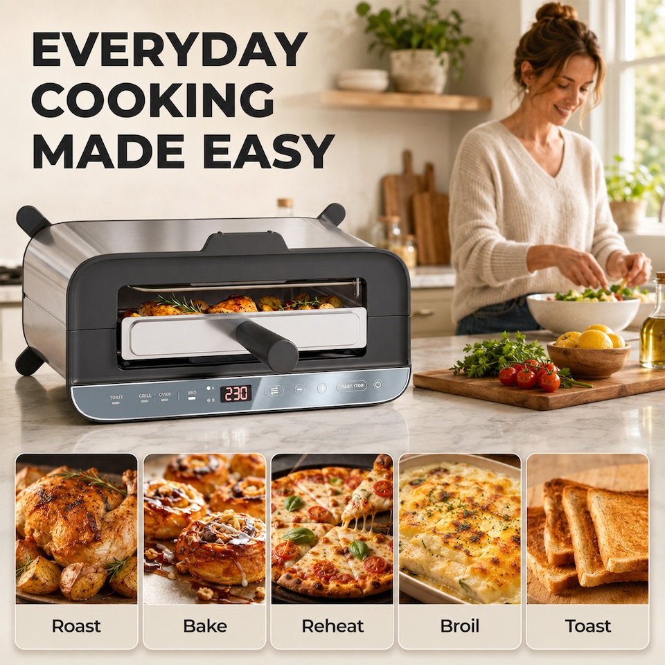 image 1 of HOMCOM Air Fryer Oven, Convection Oven, 12 L